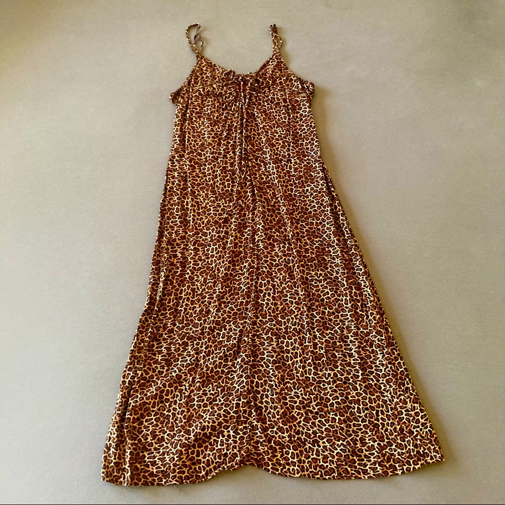 Leopard Cinch Front Midi Slip Dress - Wild Fable